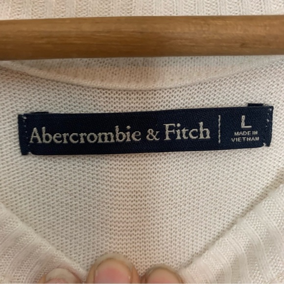 [Abercrombie & Fitch] Ivory White Soft Coy Short Sleeve Loungewear Top - Picture 3 of 8